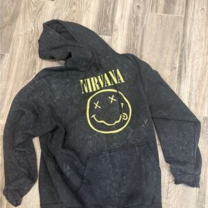 Nirvana Black Hoodie with Yellow Logo